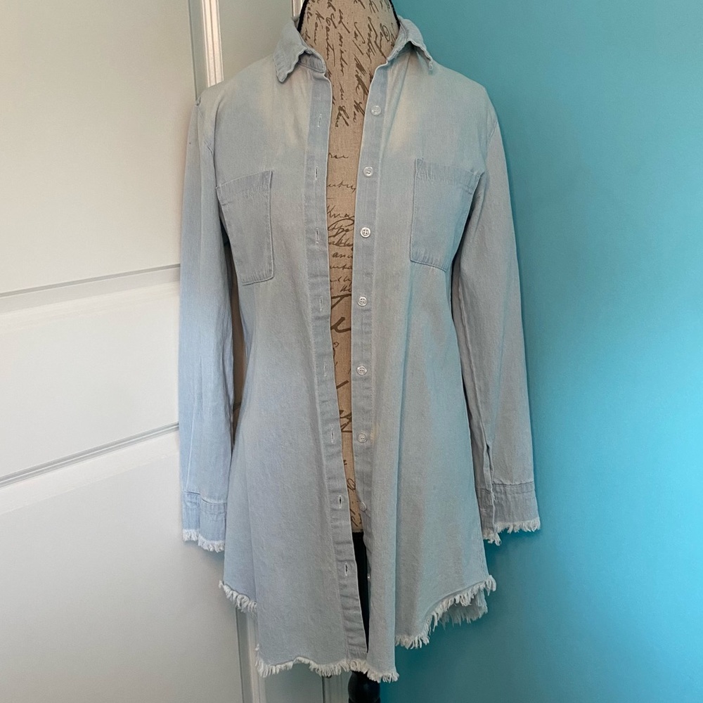 Light wash Jean Button up Dress
